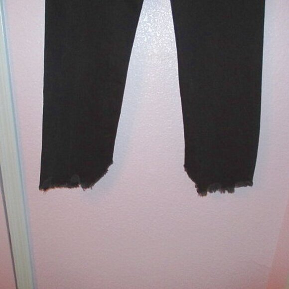 We The Free People Baggy Boyfriend Jeans Size 25 High Button Fly Fringe Crop - Picture 11 of 12